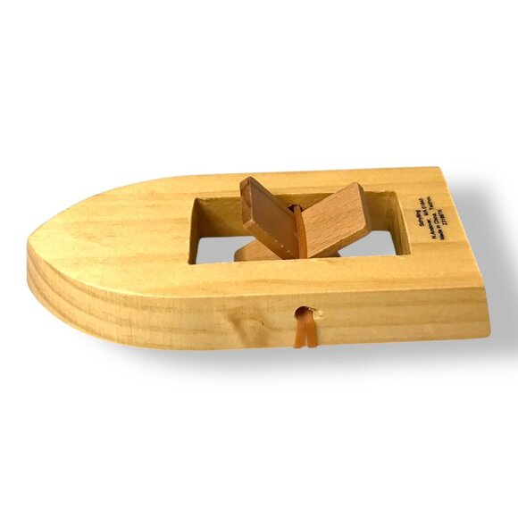 Schylling Rubber Band Paddle Boat Retro Wooden Water Bathtub Pool Toy Lot/3 - Picture 8 of 8